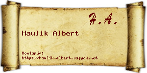 Haulik Albert névjegykártya