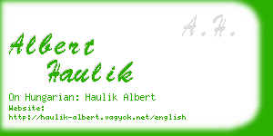 albert haulik business card